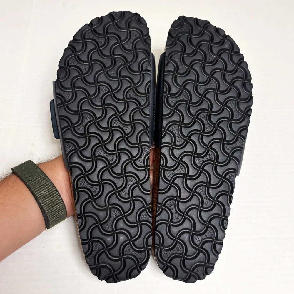 NWOB Birkenstock‎ Madrid Big Buckle Oiled Leather Sandals in Black - Picture 12 of 12